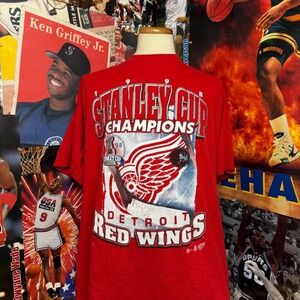 Vintage‎ Detroit Red Wings 1998 Stanley Cup Champions T Shirt Hockey Tee Sz 3XL
